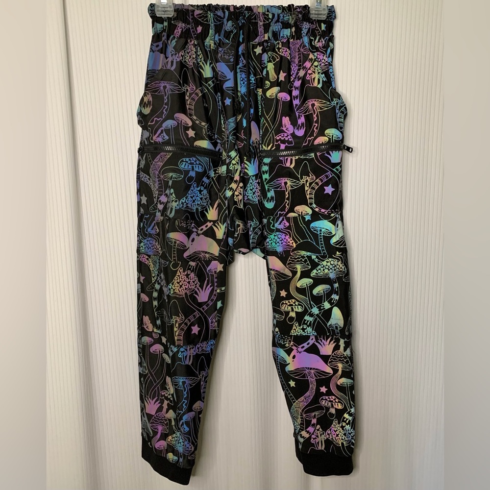 Club Exx / Dolls Kill - Cyber Garden Reflective Unisex Drop Crotch Joggers - S